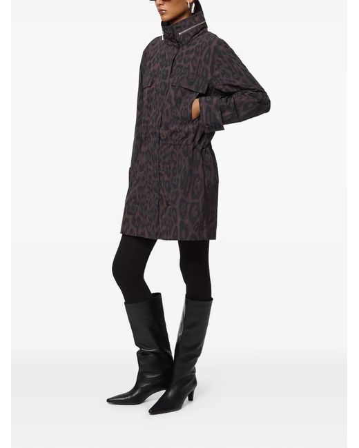 Apparis Black Bea Leopard-Print Raincoat