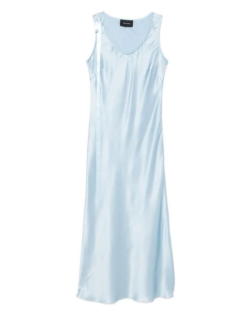 Simone Rocha Blue Bow-Detail Silk Dress