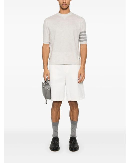 Thom Browne White 4 Bar Jersey T-Shirt for men