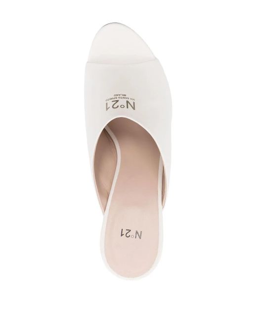 Mules 105 Mm À Logo Imprimé N°21 en coloris White