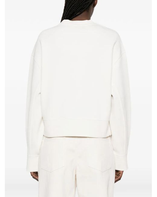 Moncler White Logo-Patch Sweatshirt
