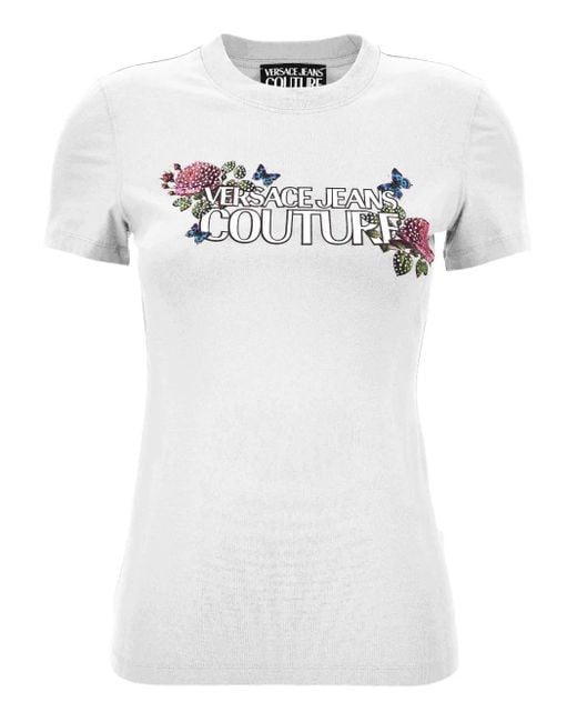 Versace Jeans Couture White T-Shirts And Polos