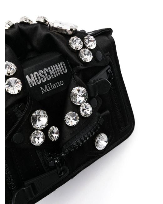 Moschino Black Biker Cross Body Bag