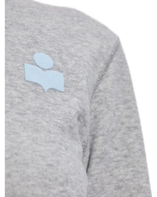 Isabel Marant Gray Prissa Logo-Embroidered Sweatshirt