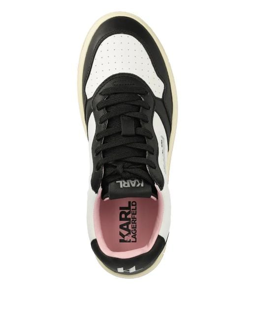 Baskets En Cuir À Logo Embossé Karl Lagerfeld en coloris Black