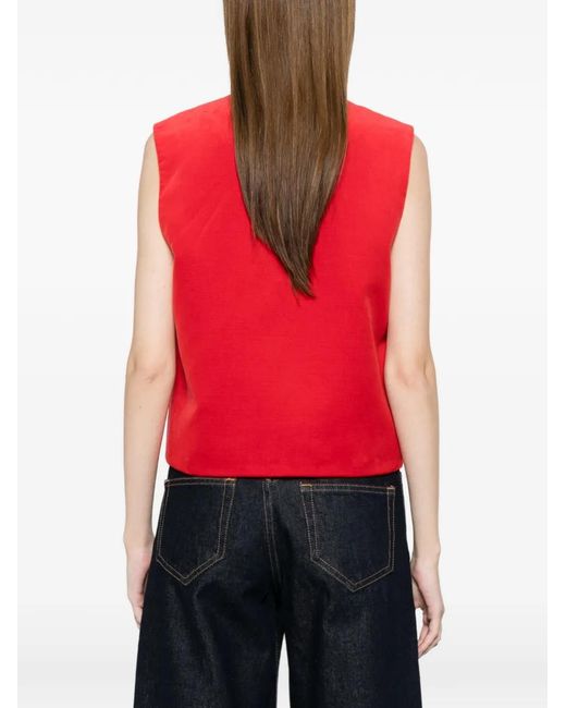 Blazé Milano Red Gliss Button Waistcoat