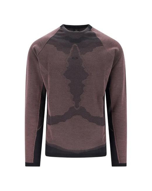 Oakley Purple Abstract-Pattern Long-Sleeve Sweater for men