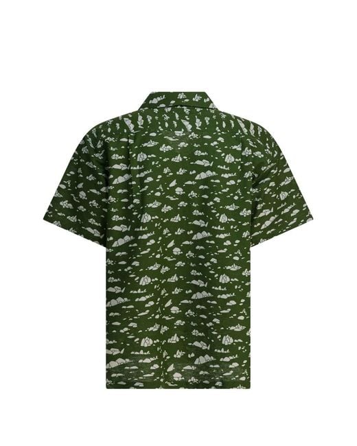 Montbell Green Buttoned Patterned Shirt for men