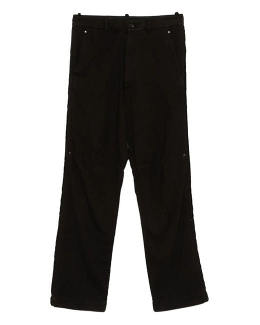 Masnada Black Rivet-Detail Trousers for men