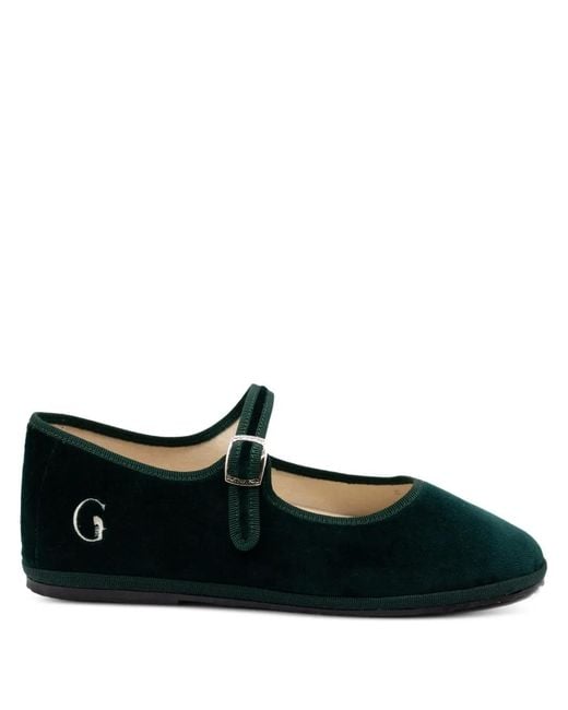 Gondolina Black Vignole Mary Jane Adjustable-Strap Ballet Flats