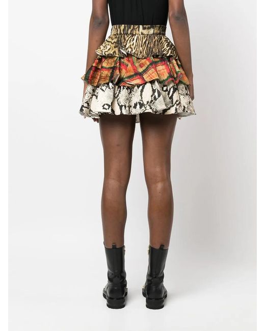 Roberto Cavalli Multicolor Layered Short Skirt