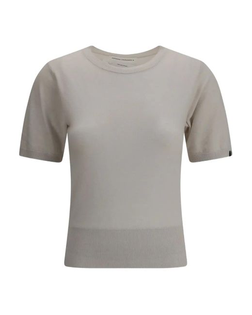 Extreme Cashmere Gray Logo-Tag T-Shirt