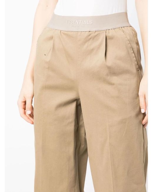 Fear Of God Natural Logo-Waistband Straight-Leg Trousers