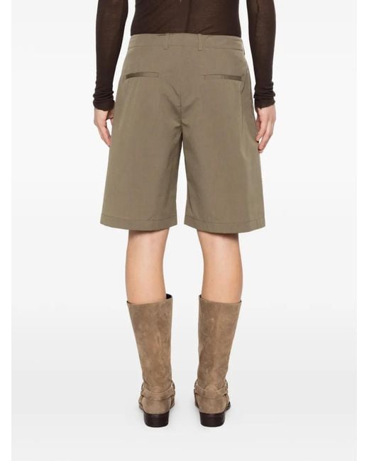Our Legacy Green Ponte Pleated Shorts for men