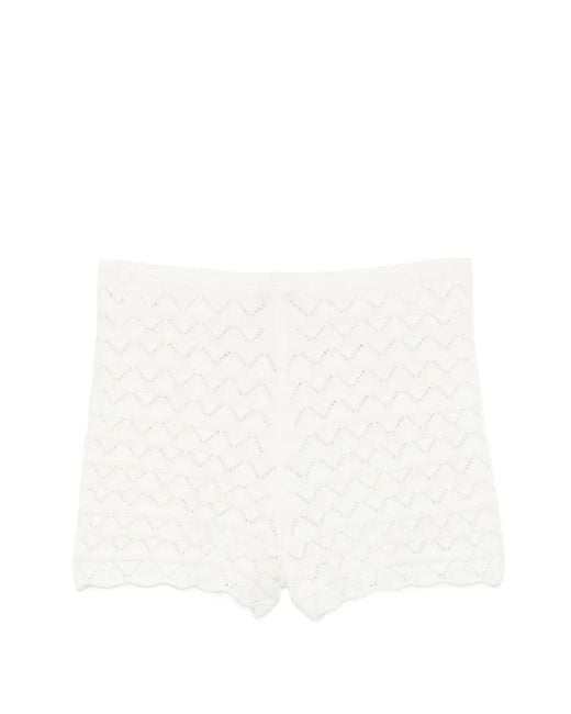 DKNY White Drawstring Shorts