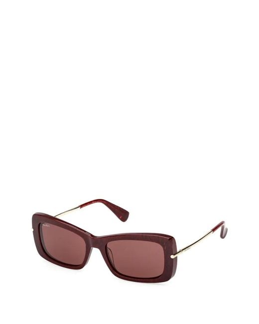 Max Mara Eyewear Pink Rectangle-Frame Sunglasses