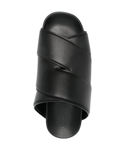Bottega Veneta Black Bridge Leather Slides for men