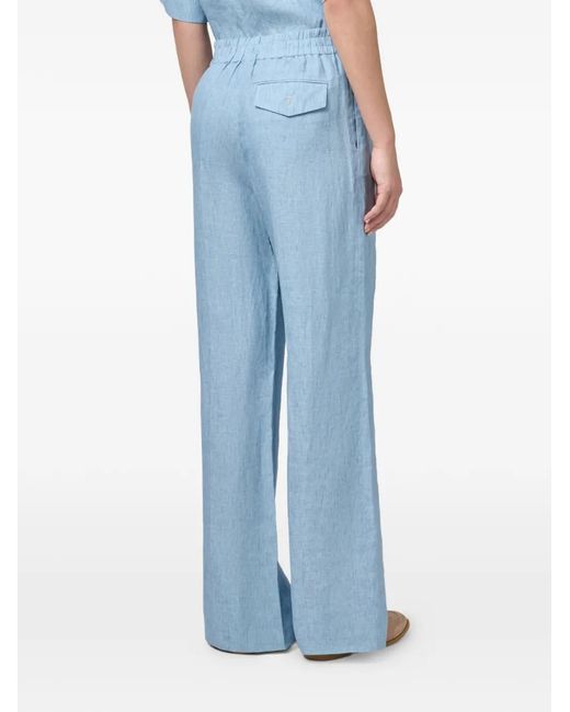 Tod's Blue Elasticated Wide-Leg Trousers