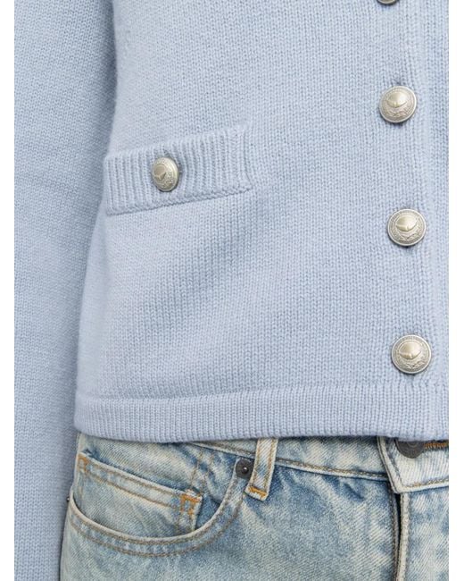 Zadig & Voltaire Blue Wide-Sleeve Cashmere Cardigan