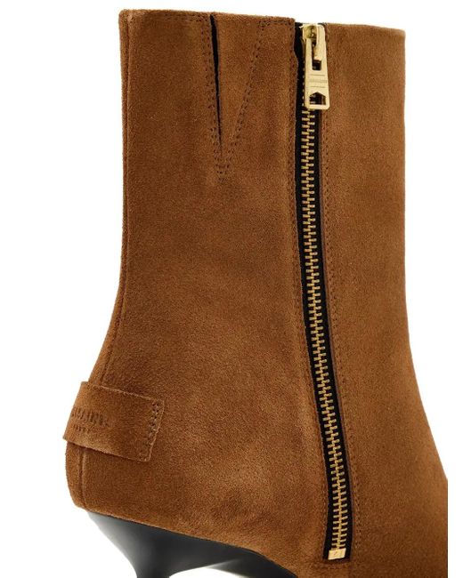 AllSaints Brown Spitze Vivian Stiefel mit Reißverschluss 62mm
