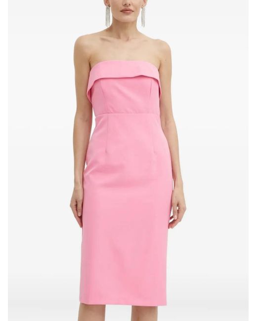 Bardot Pink Schulterfreies Midikleid