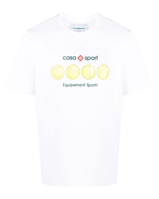 Casablancabrand T-Shirt mit Tennisball-Print in White für Herren
