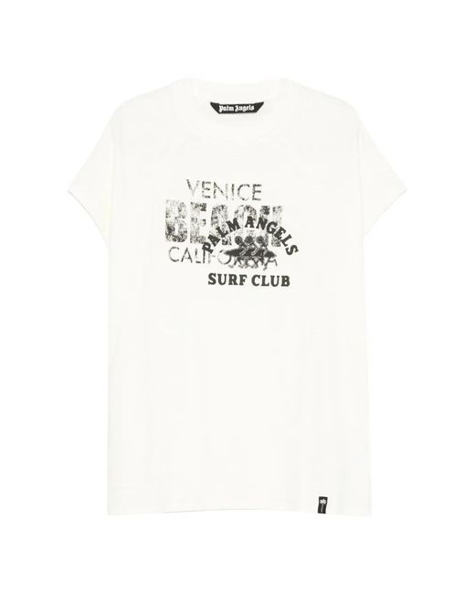 Palm Angels White Graphic-Print Sleeveless T-Shirt for men