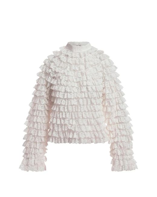 Essentiel Antwerp White Kashvi Ruffled Lace Blouse