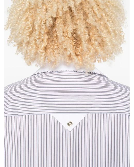 Camisa a rayas con cuello en contraste Sandro de color White