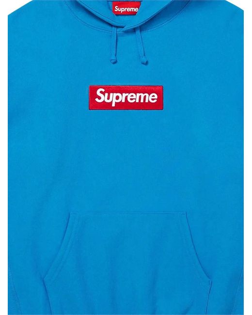Supreme Blue Logo-Patch Hoodie
