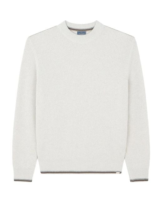 Jersey de canalé con cuello redondo Paul & Shark de hombre de color White