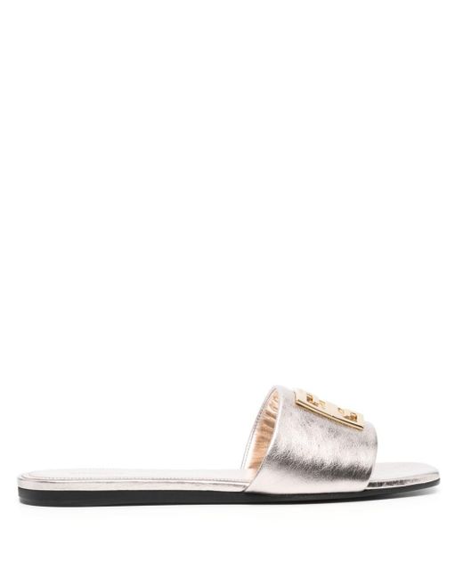 Givenchy White 4g-motif Leather Sandals