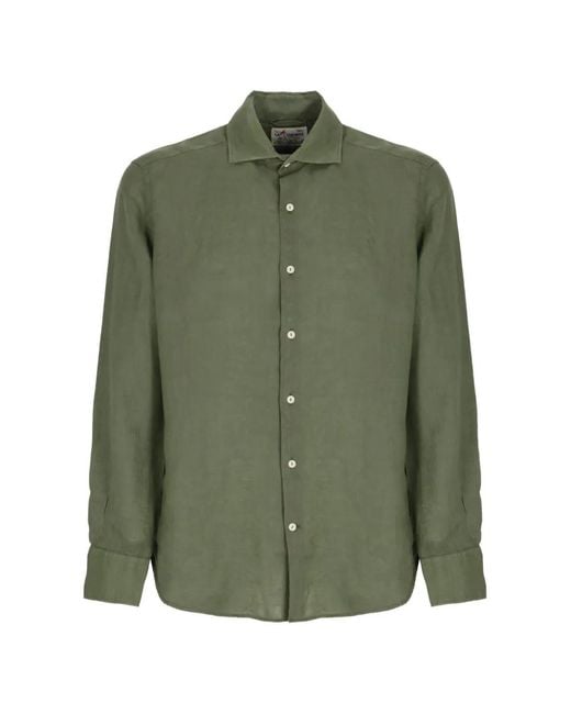 Mc2 Saint Barth Green Pamplona Linen Shirt for men