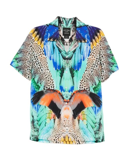 Camilla Blue Graphic-Print Shirt for men