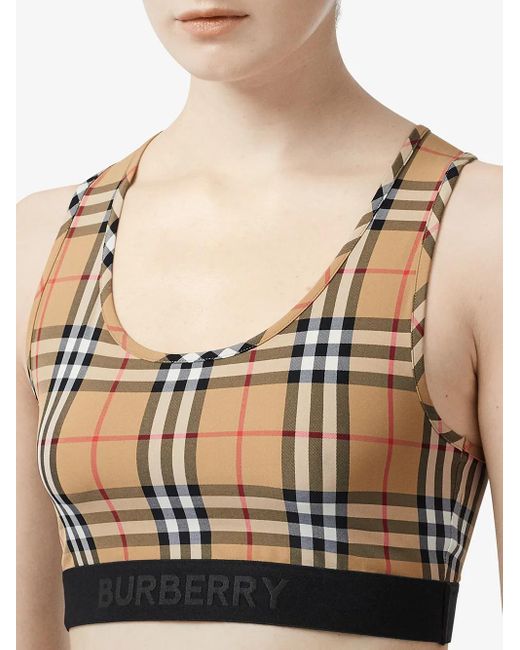 Burberry Multicolor Vintage Check Sports Bra