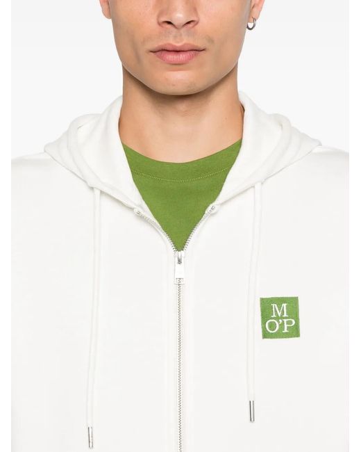 Marc O' Polo White Logo-Patch Hoodie for men