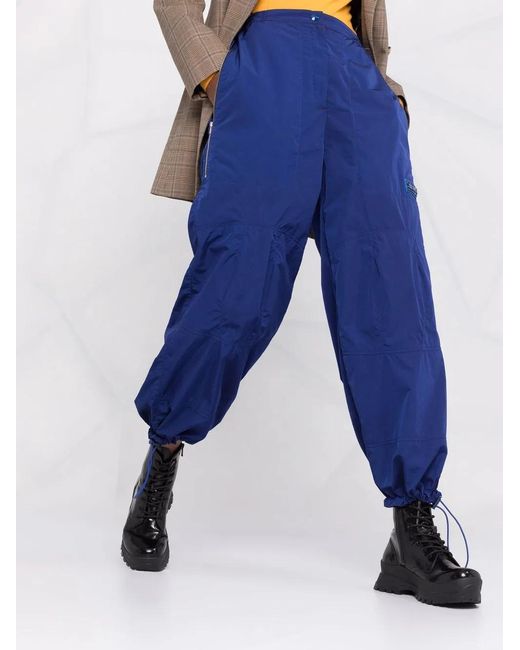 Stella McCartney Blue Drawstring High-waist Trousers