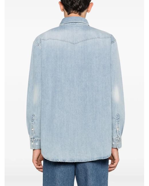 Carter Young Blue Denim Utility Shirt for men