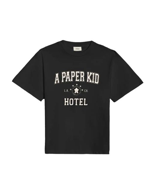 A PAPER KID Black Graphic-Print T-Shirt