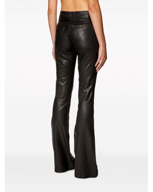 DIESEL Black L-stellar Leather Trousers