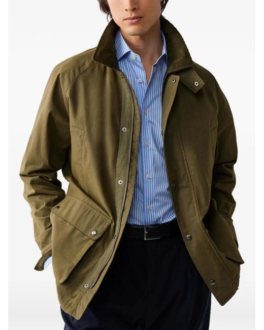 Hackett Green Corduroy-Collar Jacket for men