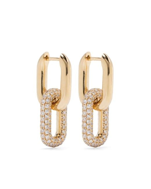SHAY White 18K Mini Double Partial Diamond Earrings