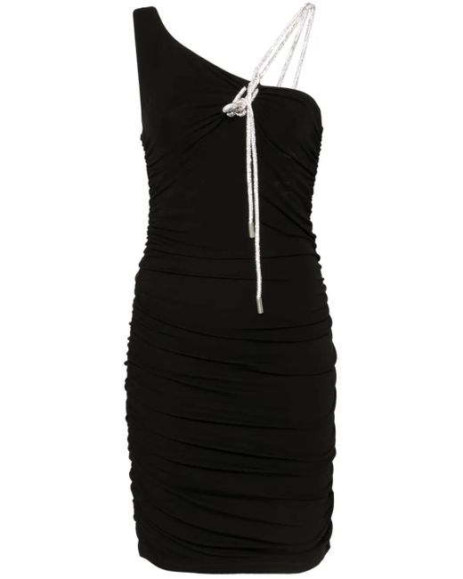 Off-White c/o Virgil Abloh Black Asymmetric Crepe Mini Dress