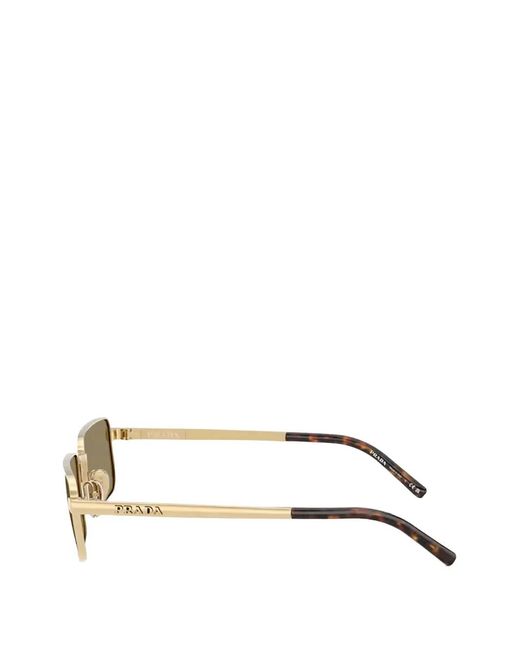 Prada Metallic Rectangle-Frame Sunglasses
