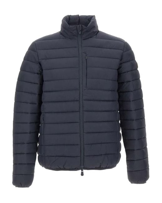 Save The Duck Blue Zip-Up Padded Jacket for men
