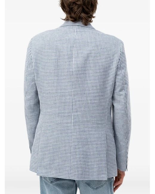 Boss Blue Houndstooth-Pattern Blazer for men