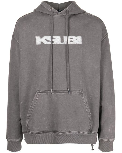 Ksubi Gray biggie Cotton Hoodie for men