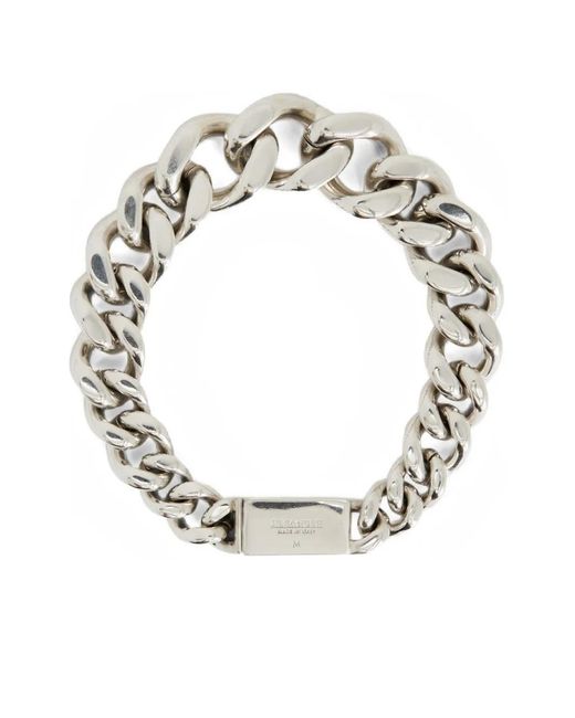 Jil Sander Metallic Curb-Chain Bracelet for men