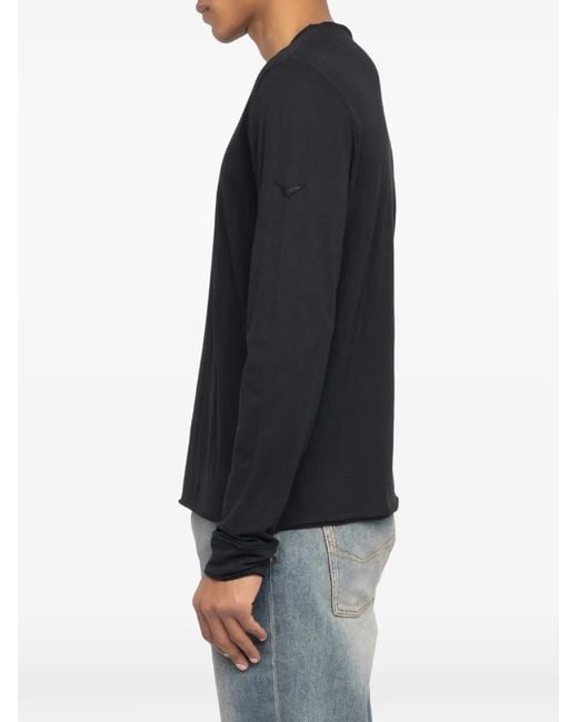 Zadig & Voltaire Black Monastir Henley T-Shirt for men