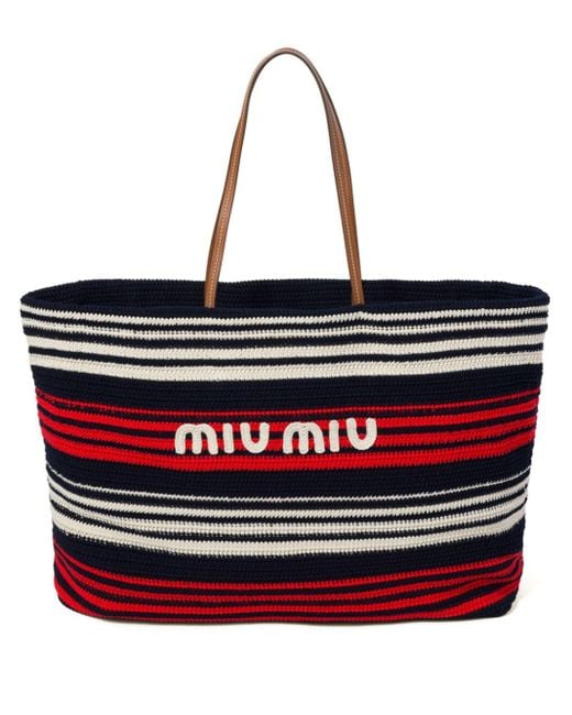 Miu Miu Red Crochet Tote Bag